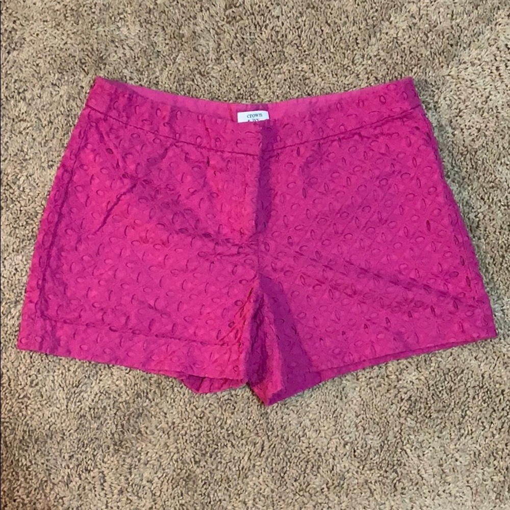 Hot pink crown & ivy eyelet shorts size 8